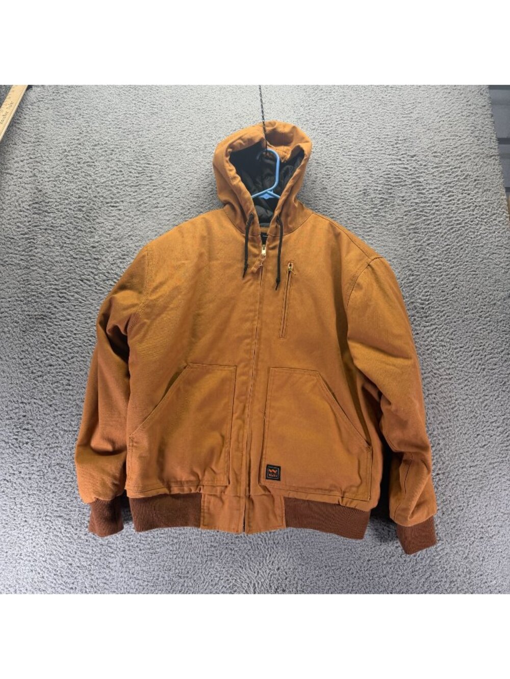 Walls Outdoor Goods Mens Insulated Canvas Jacket With Hood Large Brown Durable W
